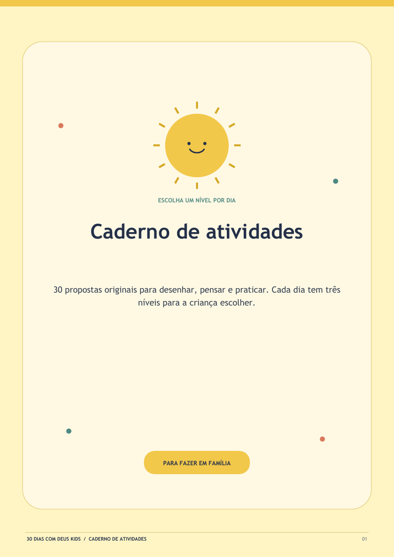Capa do caderno de atividades amarelo