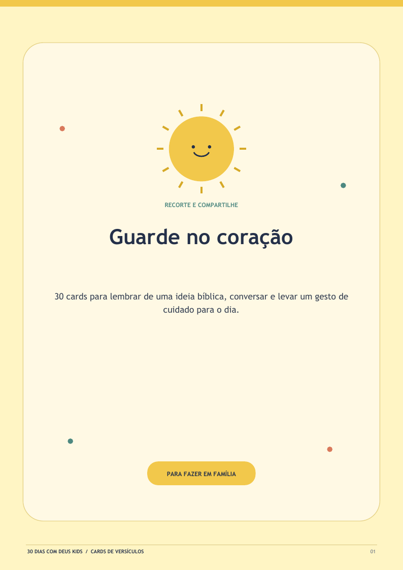 Capa dos cards Guarde no Coração
